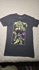 Dragon Ball Super Broly Graphic Print Crew Neck Tee Gray Mens S Cotton Regular