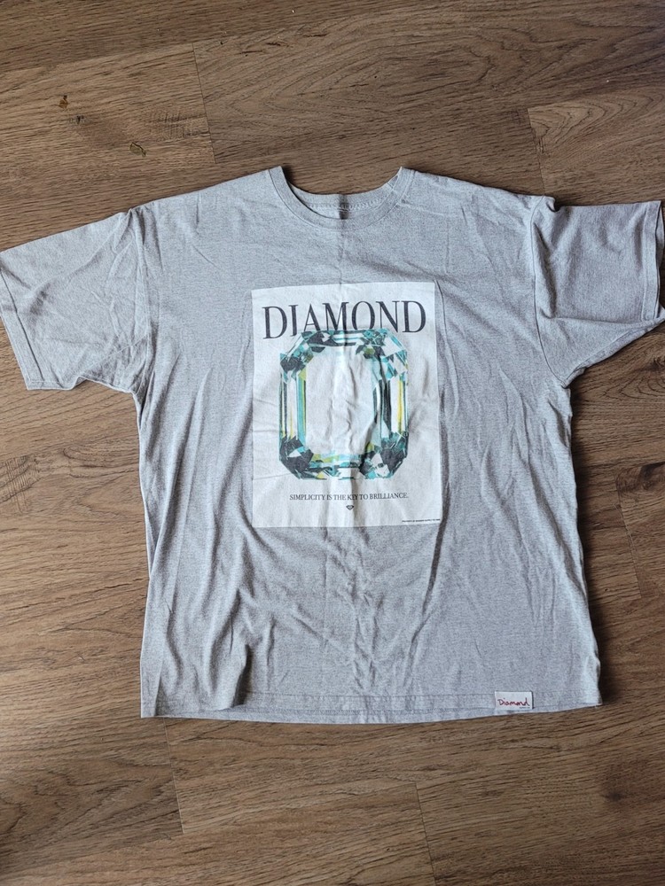 Diamond Supply Co. Men’s Gray Graphic Logo Crew Neck Short Sleeve Tee Size XL