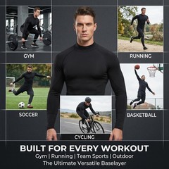 3 Pack Men Compression Shirts Long Sleeve Mock Turtleneck Athletic Baselayer …