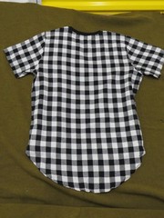 LILBETTER Men’s T-Shirt Black White XL Gingham Plaid Curved Hem Side Zip NWOT