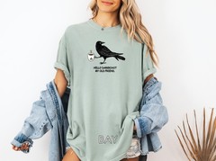 Crow Shirt, Coffee Lover T-shirt, Comfort Colors Shirt, Unisex Garment-Dyed Tee