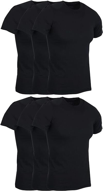 BILLIONHATS 6 Pack Mens Bulk Big Tall Short Sleeve Cotton Lightweight TShirt(XL)