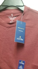 NEW Stafford Men’s Crewneck T-Shirt Medium Burgundy Premium Soft Cotton Classic