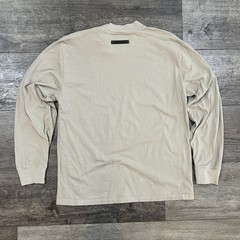 Fear of God Essentials Tan Beige Long Sleeve Tee Neutral Chest Logo Men’s Small