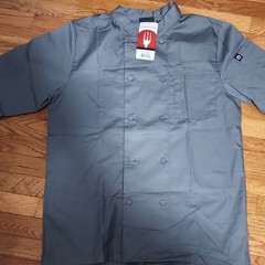 Chef’s Code Black Unisex Shirt L Short Sleeve CC124 Culinary Kitchen Uniform N