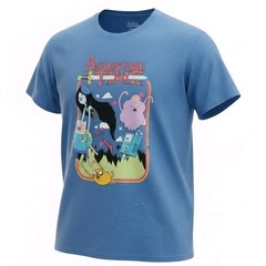 Adventure Time Marceline Finn Jake Holding On Cartoon Network Blue T-shirt NWOT