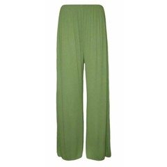 Ladies Palazzo Wide Leg Flared Elasticated Stretch Plain Trousers Womens Wide