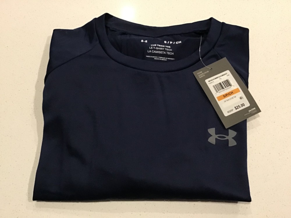 Under Armour Men’s UA Tech 2.0 T-Shirt Short Sleeve, Navy (S)