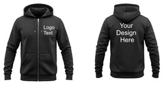 Unisex Custom Printed Personalized Graphic Logo Text Name Full Zip Sweatshirt