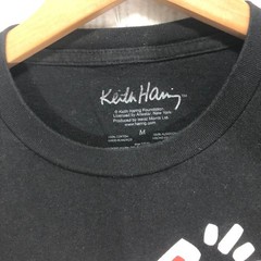 Keith Haring Barking Dog Graphic T-Shirt Black Red White Pop Art Mens Medium