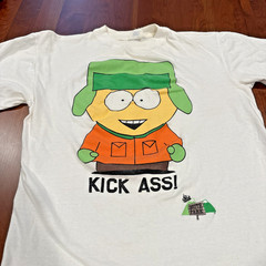 Large Vintage South Park T Shirt Kyle Broflovski KICK ASS HT Evans Cotton READ