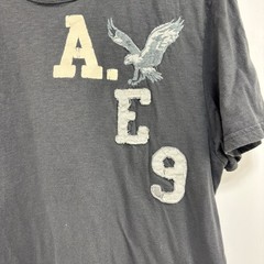 American Eagle TShirt Mens L Gray Athletic Fit Classic USA Preppy Y2K Grunge