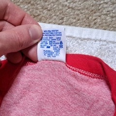 6 Vintage 80s 90s Russell Athletic Ringer Heather Red Tri Blend Large Blank