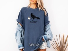 Crow Shirt, Coffee Lover T-shirt, Comfort Colors Shirt, Unisex Garment-Dyed Tee