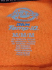 Dickies Temp-iQ Cooling T-Shirt Men’s Medium Orange Performance Long Sleeve