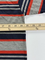 Pure Vintage 80s Striped V Neck T Shirt Mens Medium Gray Blue Red Retro skater