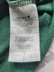 Carhartt Henley Shirt Men L Green Long Sleeve Workwear Loose Fit Pocket Tee