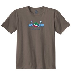 Life is Crap Big Bass Fishing Fisherman Gift Mens Short Sleeve Crewneck Tee