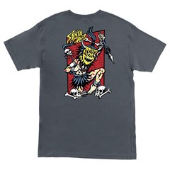 Santa Cruz SALBA VOODOO FRAME Skateboard T Shirt CHARCOAL