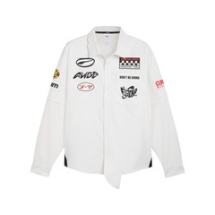 PUMA Asap Rocky X Layered Pit Graphic Collared Long Sleeve Button Up Mens Size