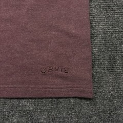 Orvis Mens Large L Raglan Baseball Shirt Long Sleeve Crew Neck Burgundy Black