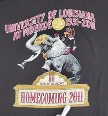ULM Homecoming 2011 Shirt Mens M Black Uni Louisiana Monroe Circus 80 Years