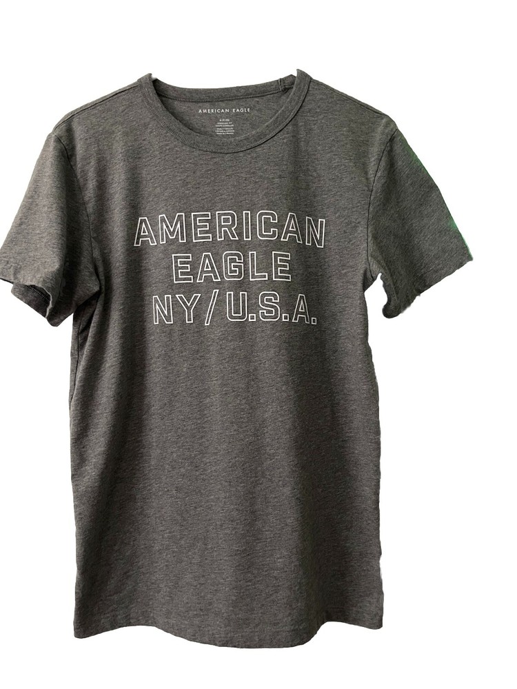 AMERICAN EAGLE. MEN’S Tshirt SMALL Gray Standard Fit NY/USALogo