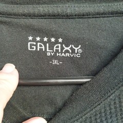 Galaxy Men’s Sz 3XL Long Sleeve Thermal Shirt Black Machine Washable Cold