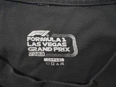 F1 Formula One Las Vegas Black Crew Short Sleeve Graphic Print Tee T-shirt Sz L