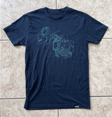 Go Pro Camera Men’s Short Sleeve Medium Blue T-Shirt Action Sports Travel Active