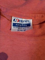 Hanes Fifty-Fifty Mens XL Pink Kauai Sailboat Graphic Crew Neck Short Sleeve Tee