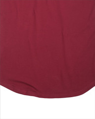 Mens Cotton Crew Neck Athletic Short Sleeve Curved Hem Plain Maroon T-Shirt