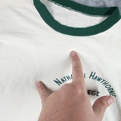VINTAGE 50s Nathaniel Hawthorne T-Shirt Men’s M Champion Running Man Lot Of 2