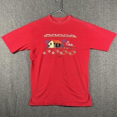Vintage El Salvador Herbert Aguilar Graphic Shirt Mens Large Red Tourist Tee 80s