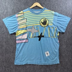 VTG 80’s BODY GLOVE T Shirt Mens M Blue Yellow Single Stitched Surf Art Beach