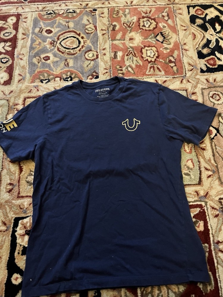True Religion Men’s Navy Blue Short Sleeve T-Shirt Size Medium