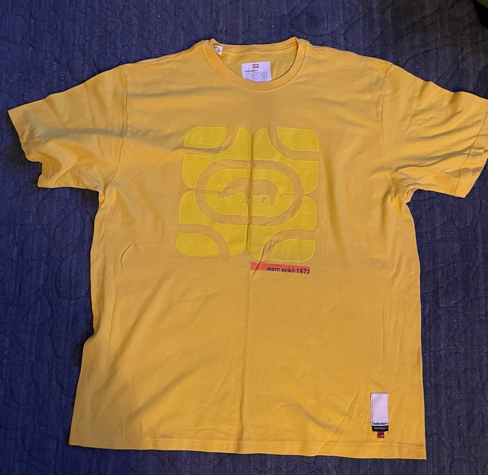 Ecko Unltd. Ecko Complex Men’s 3XL Yellow Logo Rhino Graphic Tee Tagless