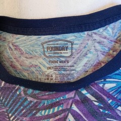 FOUNDRY SUPPLY 2XLT PURPLE / BLUE FERN PATTERN POCKET T