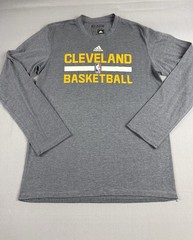 Adidas Cleveland Cavaliers Basketball ClimaCool Long Sleeve Shirt Men’s M Gray