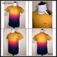 NWT Men’s Hollister Crew Tee Sz M L XL Black White Red Blue Yellow Ombré