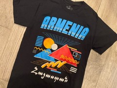Ara The Rat Armenia T-Shirt Mens S Black Retro 80s Geometric Vaporwave Graphic