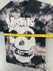 Misfits Mens Band TShirt Medium Black Bleach Wash Rock