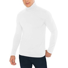 Men’s Mock Turtleneck T-Shirt Solid Long Sleeve Pullover Basic Undershirt Tops