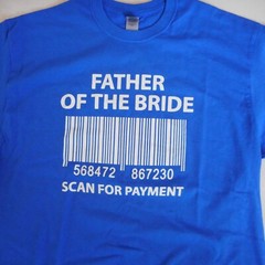 Father of Bride Shirt Mens XL Blue Short Sleeve Gildan Heavy Cotton Dad Wedding