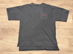 Vintage 90s Marlboro Unlimited Gray Striped Embroidered Pocket T Shirt See Pics