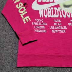 Nike Shirt Mens Small Fireberry Pink Sportswear World Tour Glow In The Dark Tee