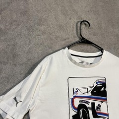 Puma BMW Motorsport Shirt Mens Medium White Race Car Racing Graphic Tee T-Shirt