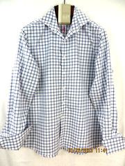 MICHAEL KORS NON IRON 100% Cotton SZ 161/2 (34-35) Men’s White Blue Dress Shirt