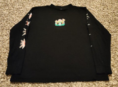 Eighty Eight Mushrooms Weed Cannabis T Shirt Mens XL Black Long Sleeve Crewneck