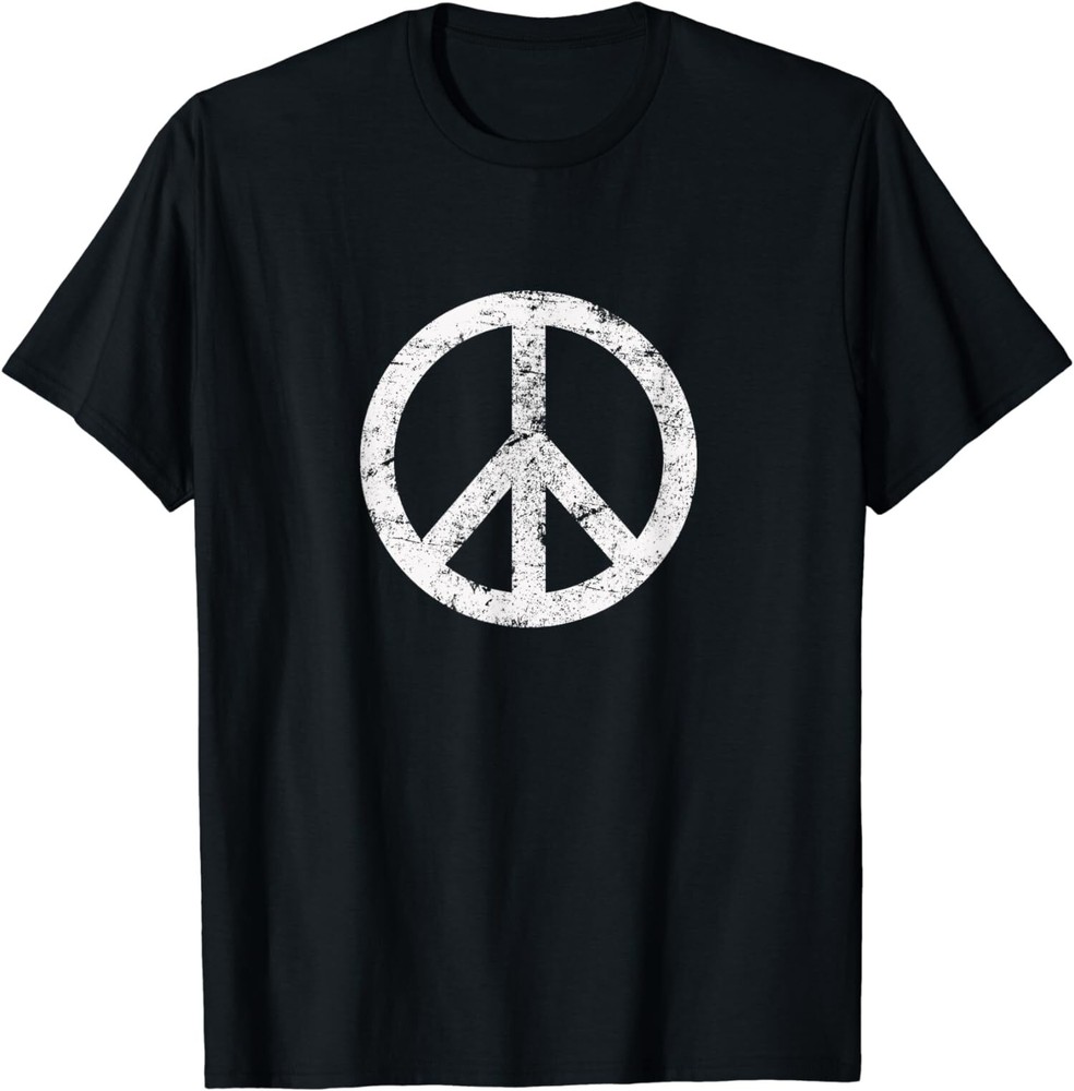 Distressed Hippie Peace Sign Cool Vintage Symbol Gift Unisex T-Shirt